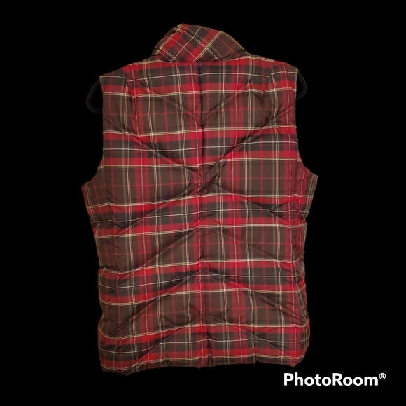 Eddie Bauer Goose Down Vest Large Tartan Plaid - Picture 2 of 4